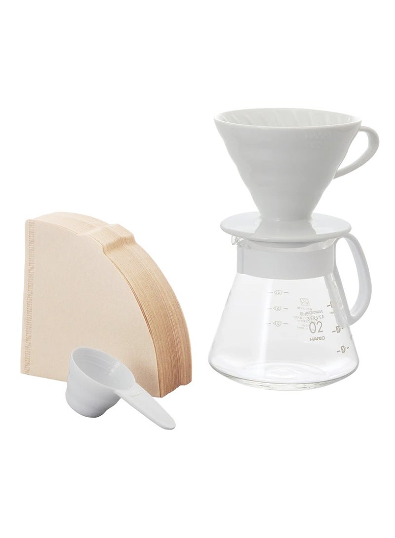 V60 Ceramic Dripper 02 Set, White