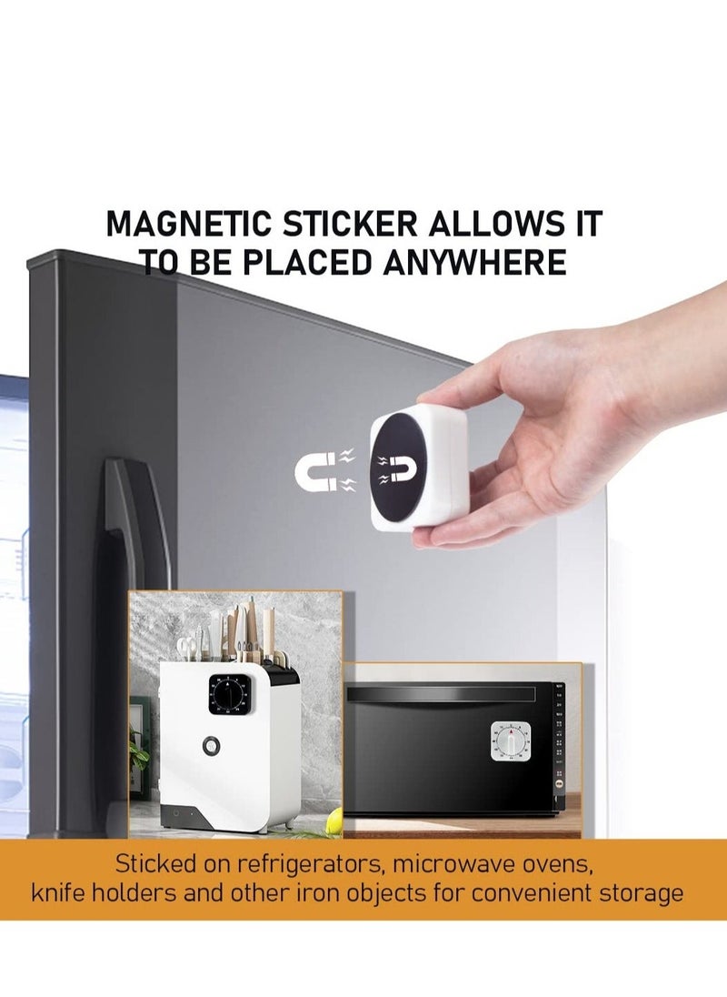2-Pack Square 60 Minute Mechanical Kitchen Timer,Chef Cooking Timer Clock with Loud Alarm,No Batteries Required - Kitchen Learning Management Timer Magnetic Backing with Fridge Magnets