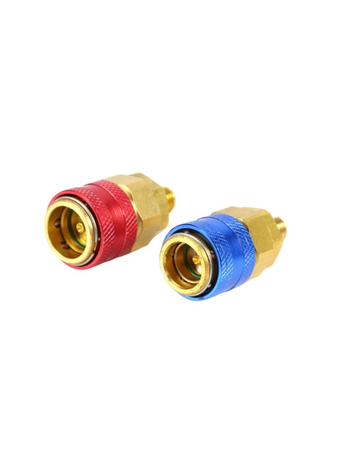 R134a Auto Car Quick Coupler Connector Brass Adapters Low & High Side AC Manifold