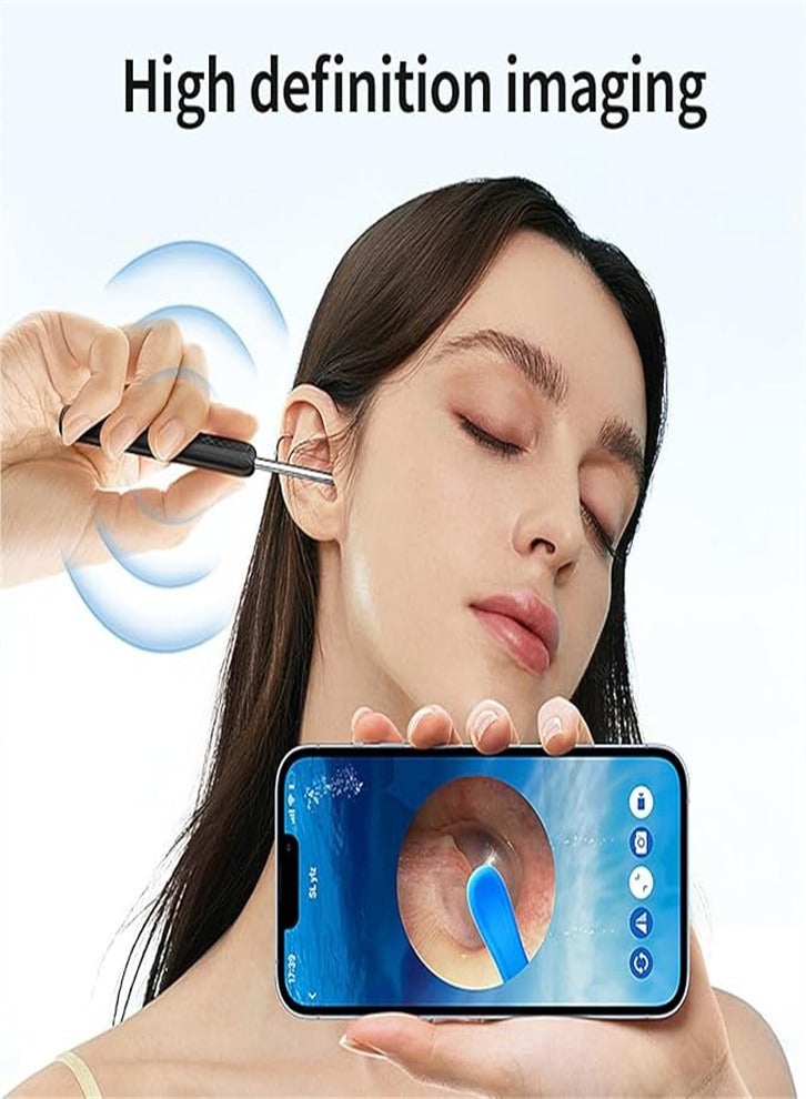 Ear Wax Removal, Ear Cleaner with 1080P HD Camera,Ear Wax Cleaner with 8pcs Ear Set, Ear Wax Removal Tool Camera for iOS and Android (Black)