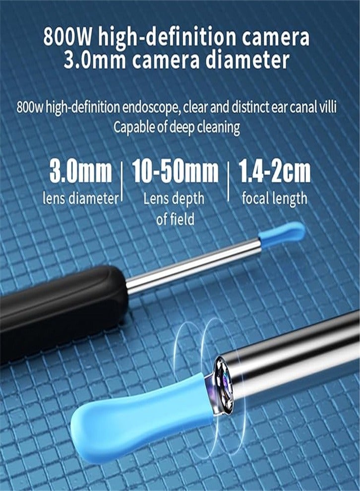 Ear Wax Removal, Ear Cleaner with 1080P HD Camera,Ear Wax Cleaner with 8pcs Ear Set, Ear Wax Removal Tool Camera for iOS and Android (Black)