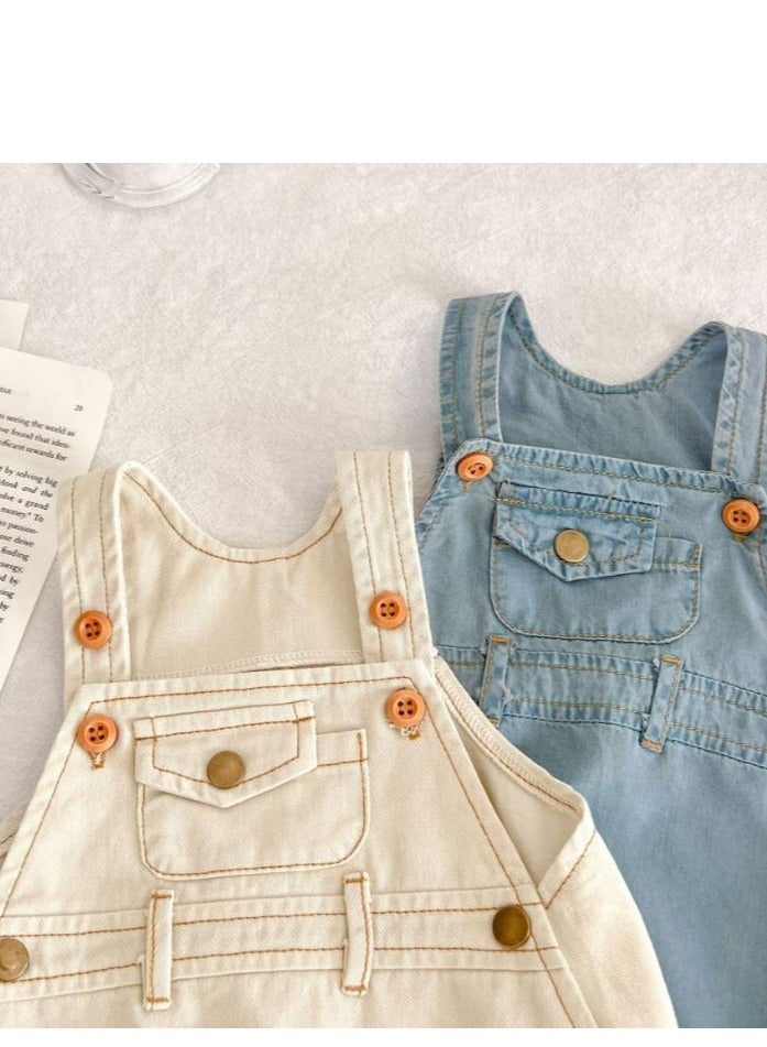 Thin Jumpsuit For Baby Boys And Girls, Shoulder Bag, Hat Included