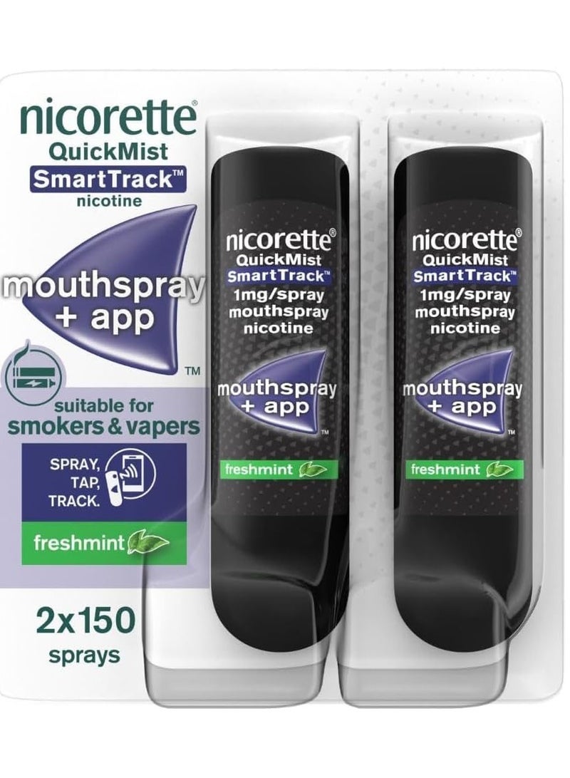 Nicorette QuickMist SmartTrack 1mg/Spray Mouthspray Freshmint 2 x 150 Spray