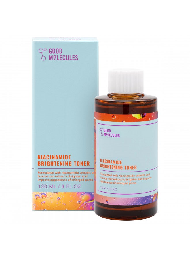 Good Molecules Niacinamide Brightening Toner 120ml/4oz - Facial Toner with Niacinamide, Vitamin C, and Arbutin for Even Texture, Tone - Skin Care for Face for Hyperpigmentation and Enlarged Pores