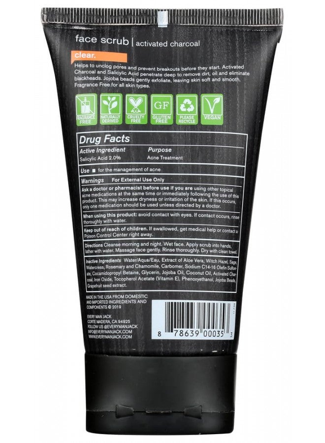 Every Man Jack Skin Clearing Face Scrub, Fragrance Free, 4.2 Fl Oz