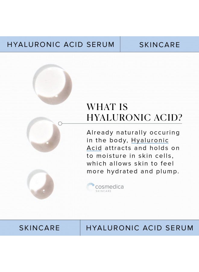 Hyaluronic Acid Serum for Skin 100% Pure Anti Aging Serum Intense Hydration Moisture Non greasy Paraben free, Wrinkle Reducing and Brightening Serum (Pro Formula) 2oz