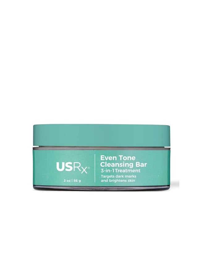 Urban Skin Rx® Even Tone Cleansing Bar | 3-in-1 Daily Cleanser, Exfoliator, and Brightening Mask Helps Diminish Dark Spots, Formulated with Kojic Acid, Azelaic Acid, and Niacinamide | 2.0 Oz