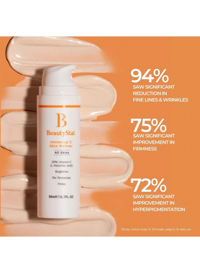 BeautyStat Universal C Skin Refiner | Brightening & Correcting 20% Vitamin C Serum - Travel Size (.30 oz / 10 ml)