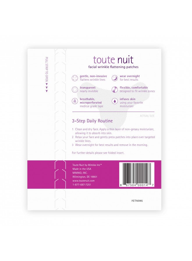 Toute Nuit Wrinkle Patches, Face Tape, Y-Shape - Preventing Frown Lines, Forehead and Around Lips - 20 Patches