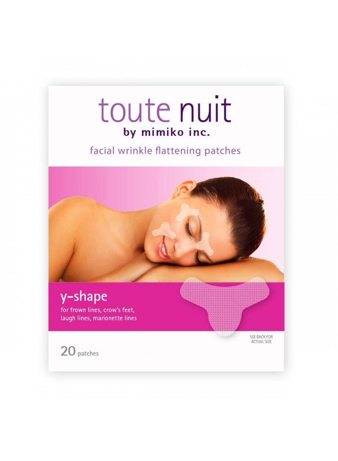 Toute Nuit Wrinkle Patches, Face Tape, Y-Shape - Preventing Frown Lines, Forehead and Around Lips - 20 Patches