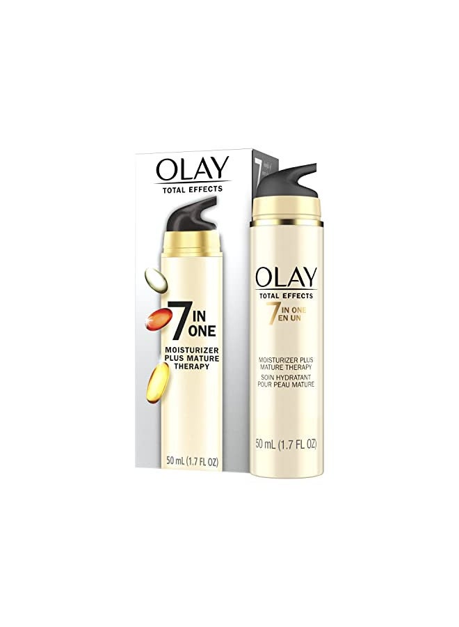 Olay Total Effects 7-In-1 Face Moisturizer Plus Mature Therapy, Beige, 1.7 Fl Oz