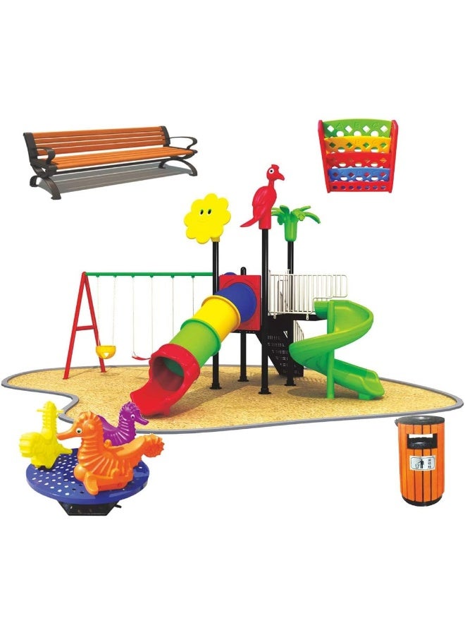 RBW TOYS Multi Purpose Kids Outdoor Playing Equipments. Games For Kids. Play-Ground Toys Area Size 630x540x330cm. MODEL.-12006.