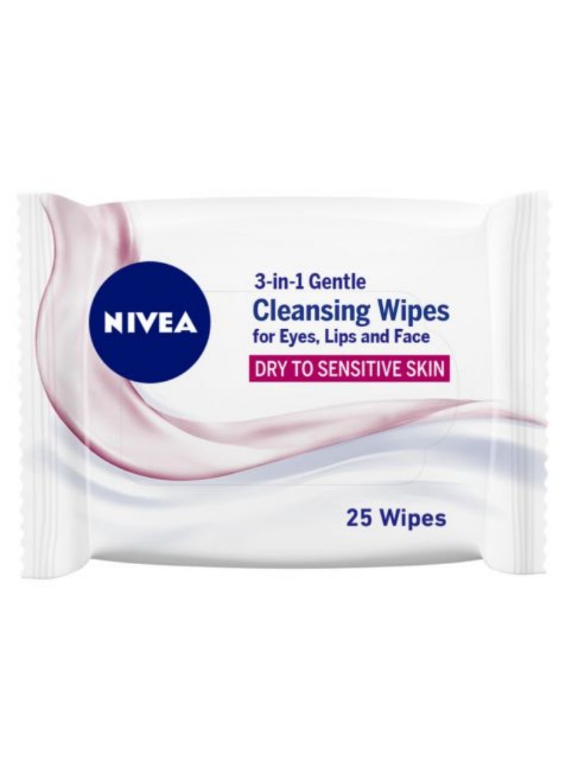 Nivea Face 3In1 Gentle Cleanser Wipes 1X25S