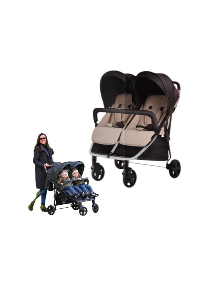 Twin Stroller Side by side For Suitable From Birth To 15Kg each baby's P-798 BLACK