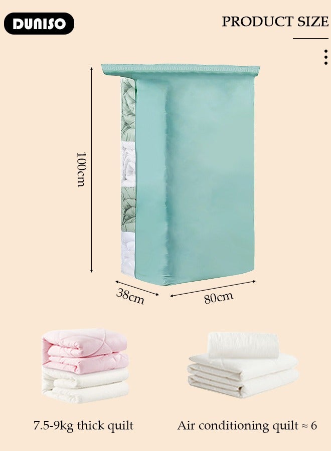 80×100×38 cm Jumbo Cube Vacuum Storage Bags-5 Compression Bags No Pump or Pump Needed Reusable Compression Bags Large Space Saver Home Packing Organizers for Packing, Clothes, Comforters, Blankets