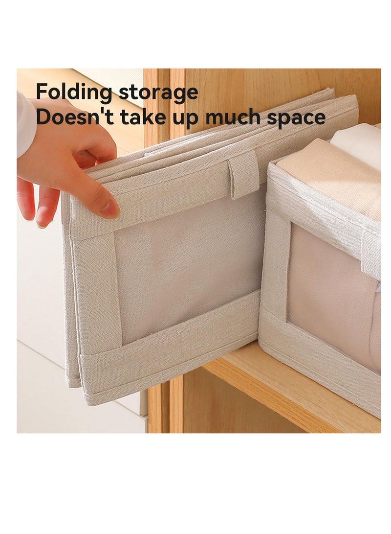 ECVV 4 Pack Wardrobe Clothes Organizer Foldable Closet Storage Bins with Clear Window Large Storage Boxes Baskets for Organizing Clothing Jeans Shirts Toys Books