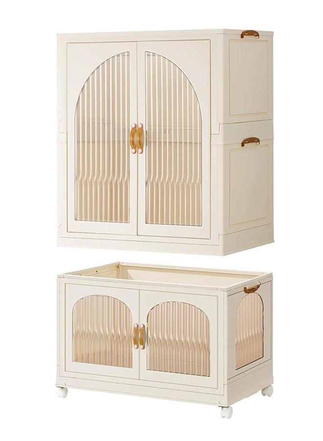 2 Layers Stylish Multi-Functional Storage Cabinet & Children's Wardrobe include 10 piece Cloth Hanger