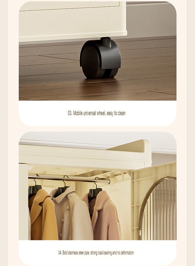 3 Layers Stylish Multi-Functional Storage 1 Cabinet & 2  Wardrobe