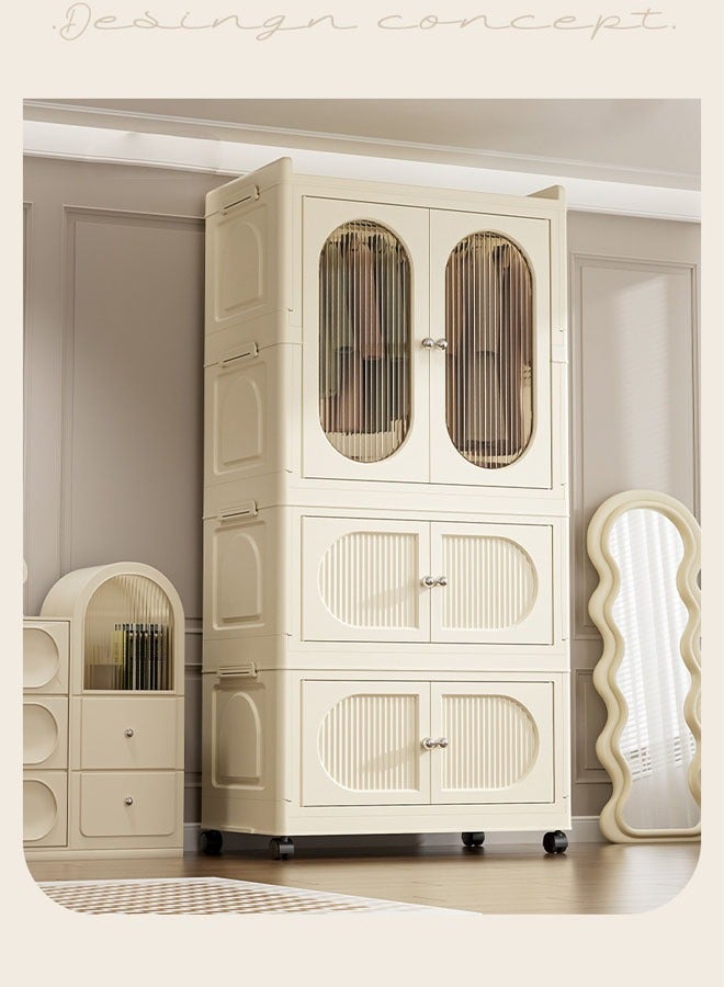 3 Layers Stylish Multi-Functional Storage 1 Cabinet & 2  Wardrobe
