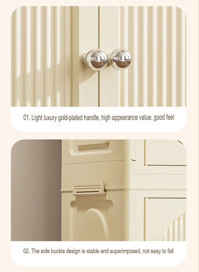 3 Layers Stylish Multi-Functional Storage 1 Cabinet & 2  Wardrobe