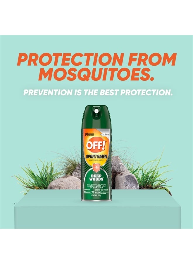 Deep Woods Sportsmen Insect Repellent Aerosol, Bug Spray Containing 30% Deet, Protects Against Mosquitoes, 6 Oz, 4 Count