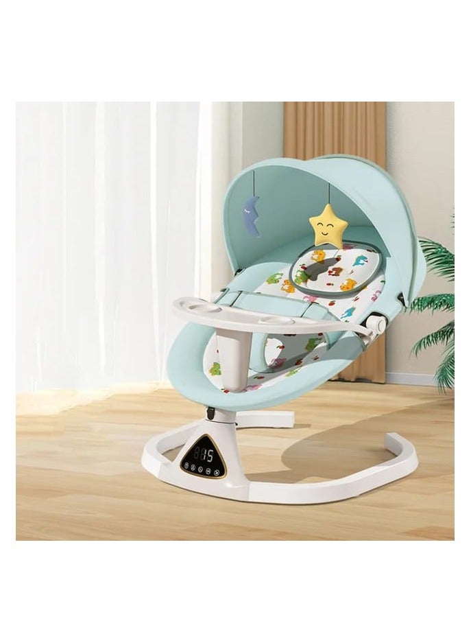 Ixdregan Baby Swing - 5 Sway Speeds, 12 Lullabies & Bluetooth | Portable Baby Rocker with Remote Control, Soft Safe Fabrics, 3 Timer Settings | Ideal for Infants 5-20lbs, Grey