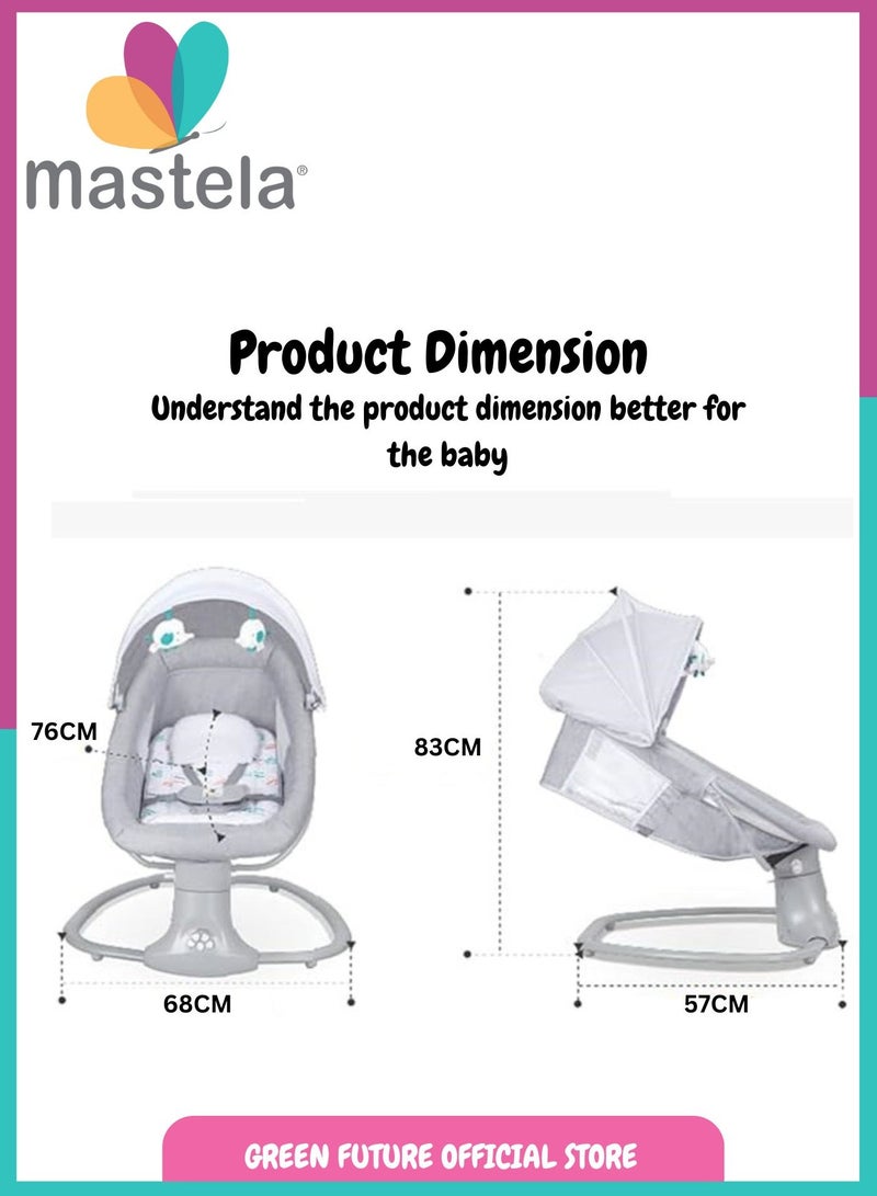 🍼 Baby Bassinet & Cradle Swing Bed with Canopy 🌙 3-in-1 Electric Baby Swing Chair 🎠 Portable Cradle with Mosquito Net for Newborns ✨