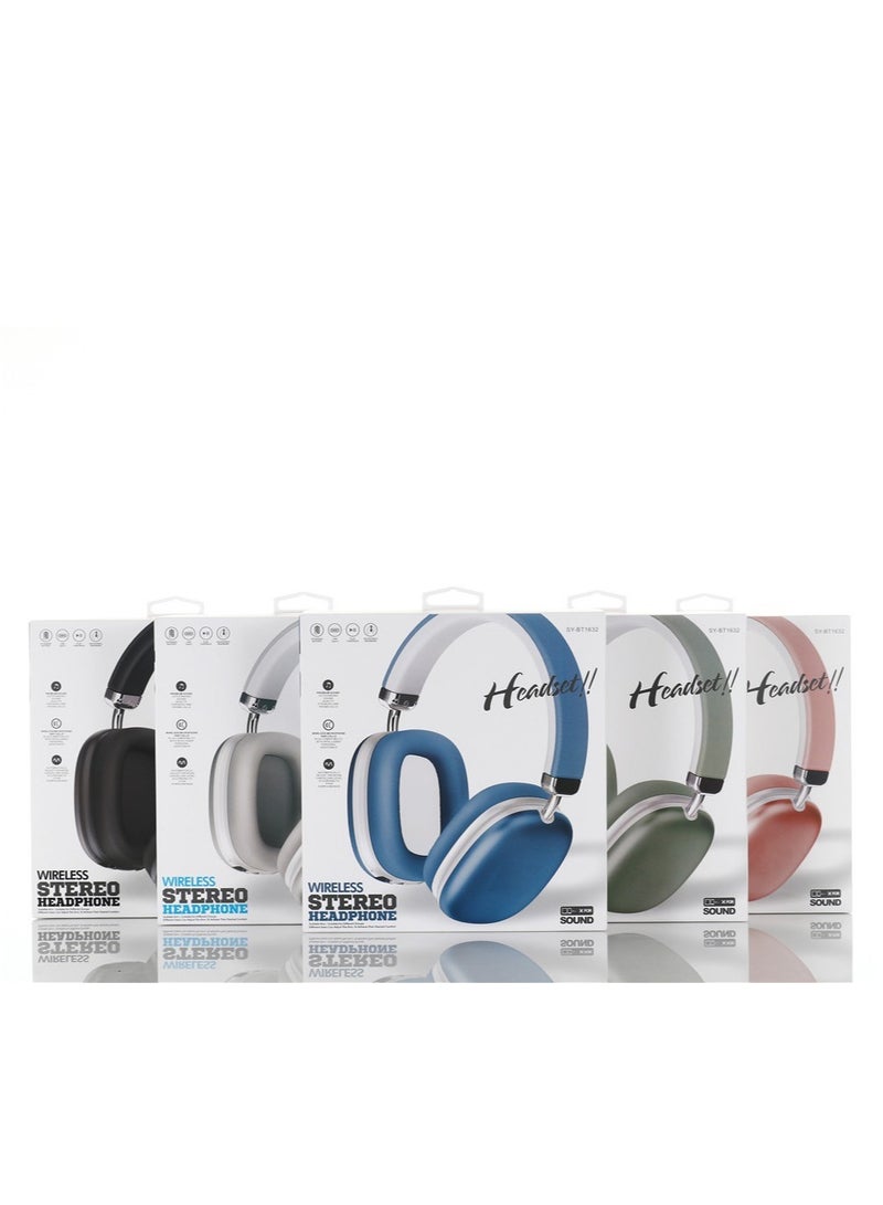 SY-BT1632 Wireless Headphone Gaming Headset Foldable Bluetooth Earphones Green