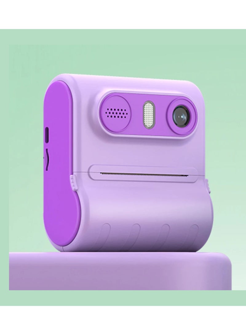 Digital Camera For Kids 46MP Kids Camera With 32GB SD Card Full HD 1080P Cameras Mini Kids Camera With Instant Print Thermal Printer With 3 Thermal Rolls 2.4Inch Eye Protect Screen With Speaker Purple