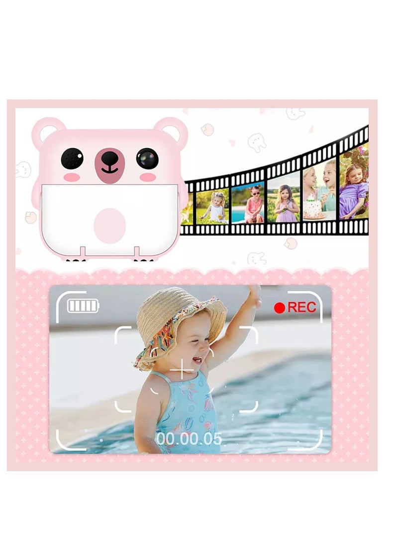 Digital Camera For Kids Camera With 32GB SD Card Full HD 1080P Cameras Mini Kids Camera With Instant Print Thermal Printer With 3 Thermal Rolls 2.4Inch Eye Protect Screen Camera