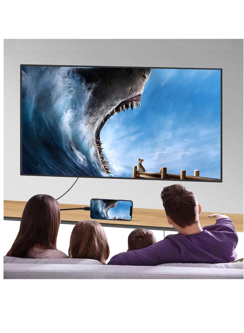 4K HDMI Adapter MHL Converter Cable for iPhone 15 Pro Max Samsung Galaxy USB Type C Android Phones to TV Projector Monitor