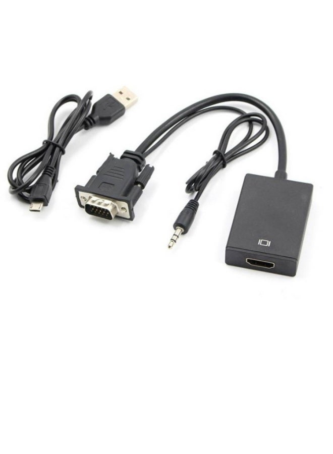 HD Vga To Hdmi Computer To TV Adapter Cable VGA To HDMI With Audio And Power Supply