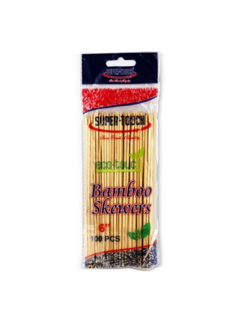 Super Touch Bamboo Skewers 6 X 2.5 Mm 200X100Pc