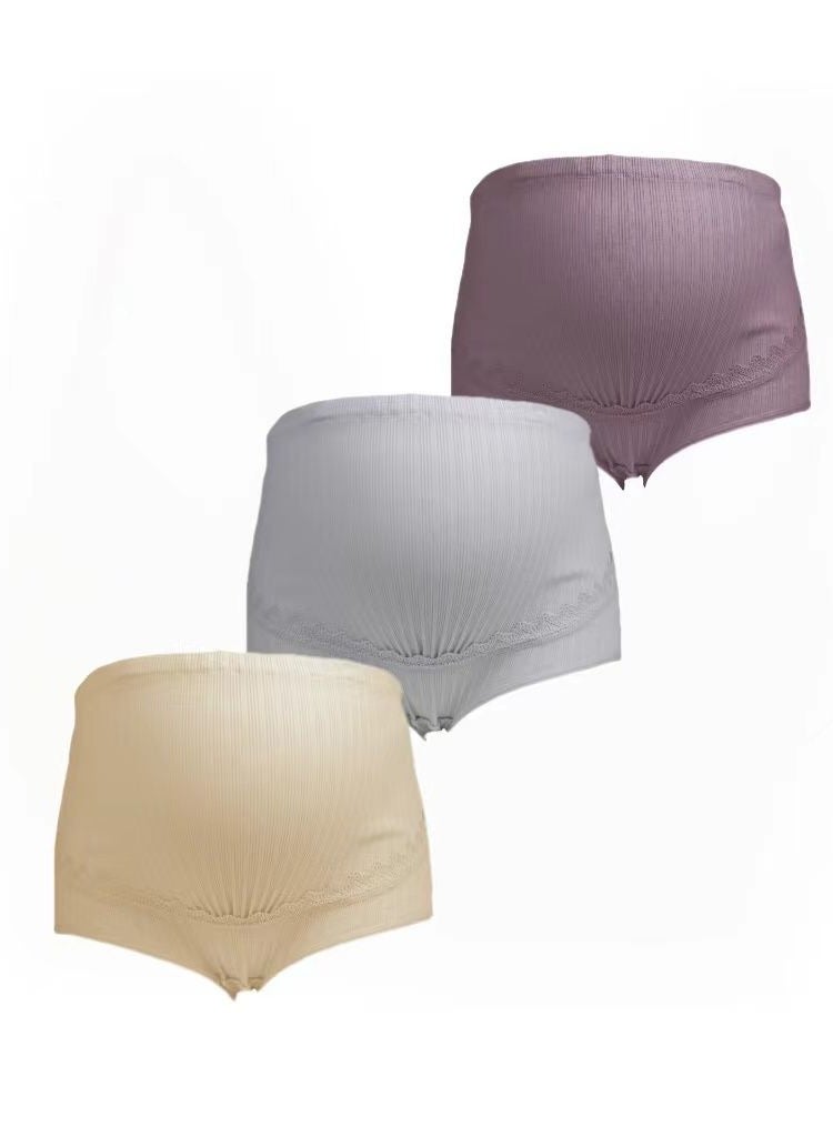 Maternity Panties High Waisted Belly Support Maternity Pants 3-Pack