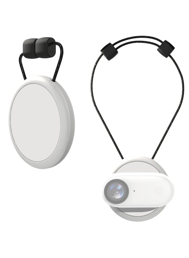 For Insta360 GO 3 PULUZ Magnetic Pendant Holder Quick Release Neck Strap (White)