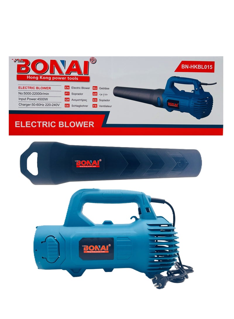 BONAI Electric Blower, 4500W Power, 5000-22000 RPM, 220-240V, Heavy Duty Portable Leaf and Dust Blower for Outdoor and Indoor Use, BN-HKBL015