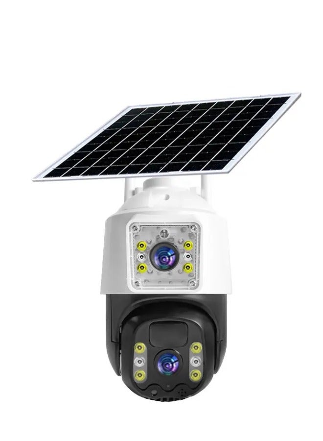 Outdoor 8MP 4g Solar Powered Camera Dual lens Battery WIFI /4G IP Wifi Wireless PTZ Solar Cctv Camera 4g Sim Crad