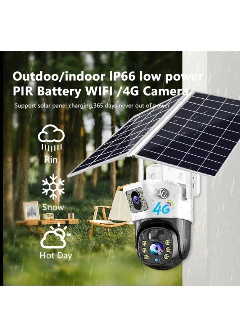 4G Sim Card CCTV Camera Solar Security Camera System Wireless Outdoor V380 pro 4G PTZ Solar Camera