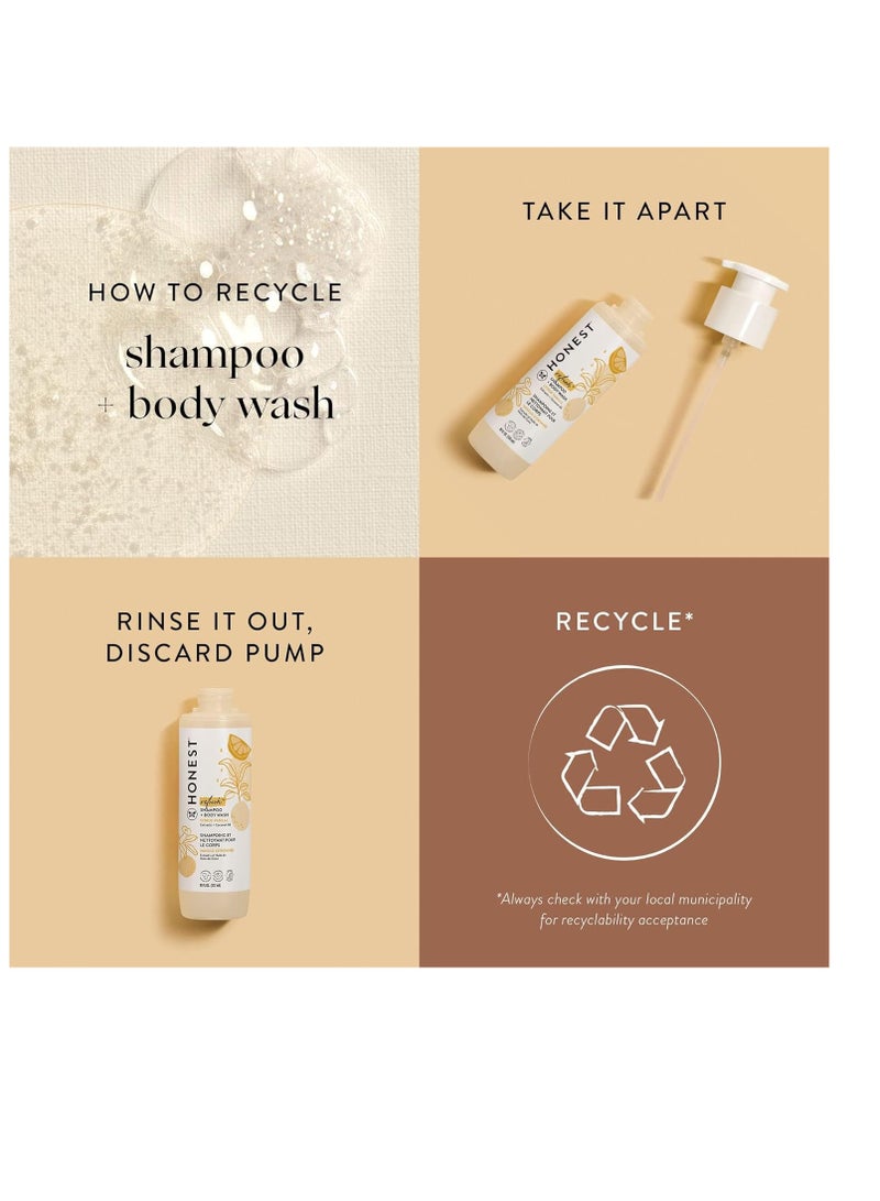 The Honest Company 2-in-1 Cleansing Shampoo + Body Wash | Gentle for Baby | Naturally Derived, Tear-free, Hypoallergenic | Citrus Vanilla Refresh, 18 fl oz