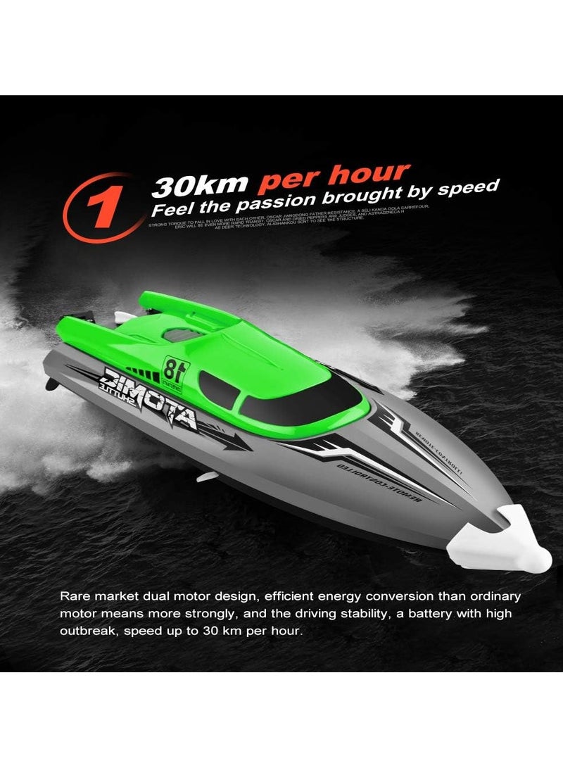 Remote Control Boat Remote Control Boat 30KM/H High Speed IPV7 Waterproof 2.4GHz 4 Channel Racing Boat for Kids Adults