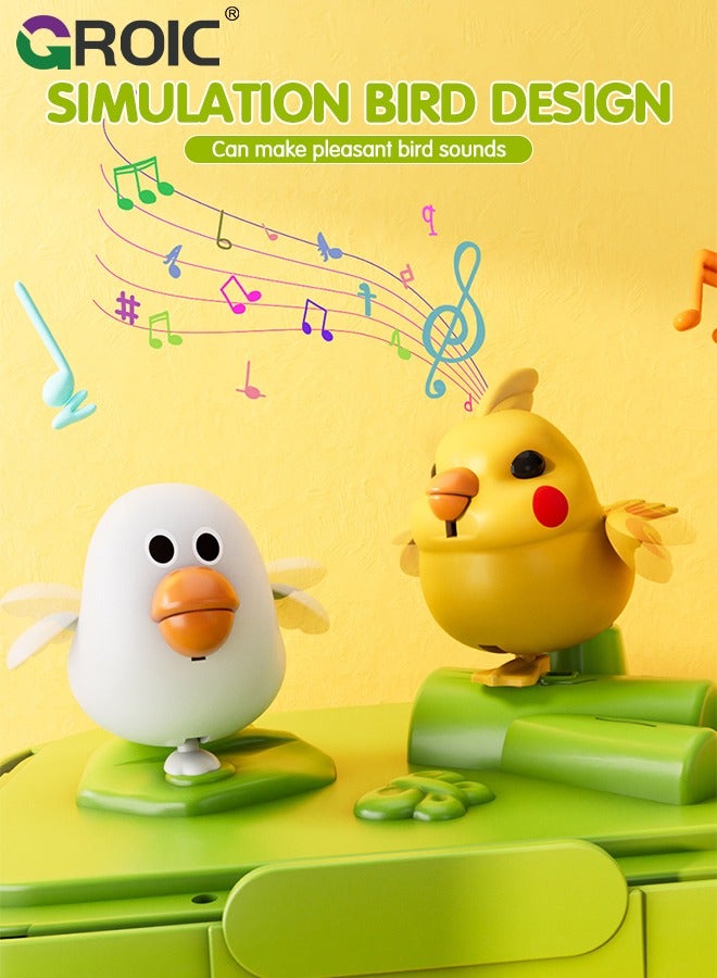 Mini Birdcage Toddler Toys, Mini Voice-Activated Birds Birdcage Toys Singing & Talking Birds Repeat What You Said, Chirping Fluttering Interactive Toy Electronic Pet Animals for Babies Kids