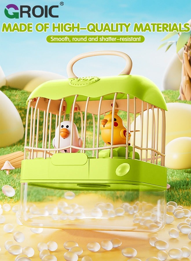 Mini Birdcage Toddler Toys, Mini Voice-Activated Birds Birdcage Toys Singing & Talking Birds Repeat What You Said, Chirping Fluttering Interactive Toy Electronic Pet Animals for Babies Kids