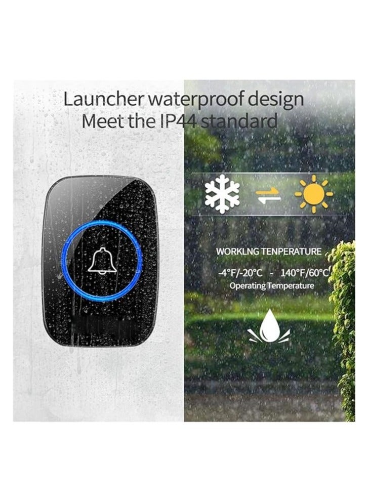 Smart Wireless Household Doorbell, Waterproof, Long Distance Remote Control, Electronic Pager