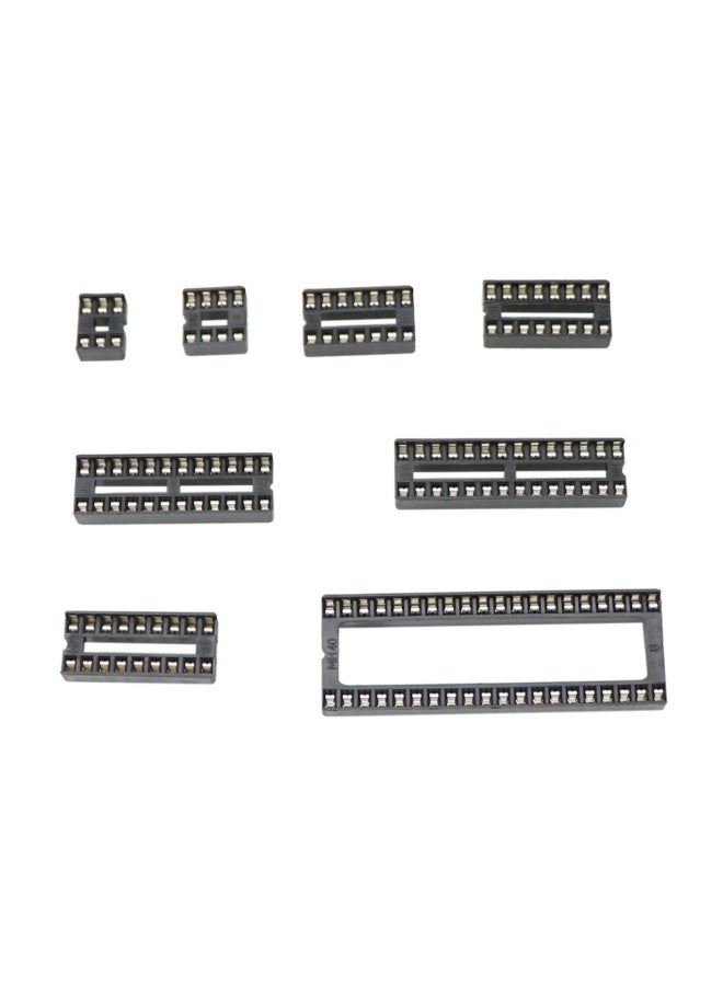 Zovfam  120Pcs 2.54mm Pitch Dual Row DIP IC Sockets Solder Type Adaptor Assortment Kit -6 8 14 16 18 24 28 40 Pin IC Socket