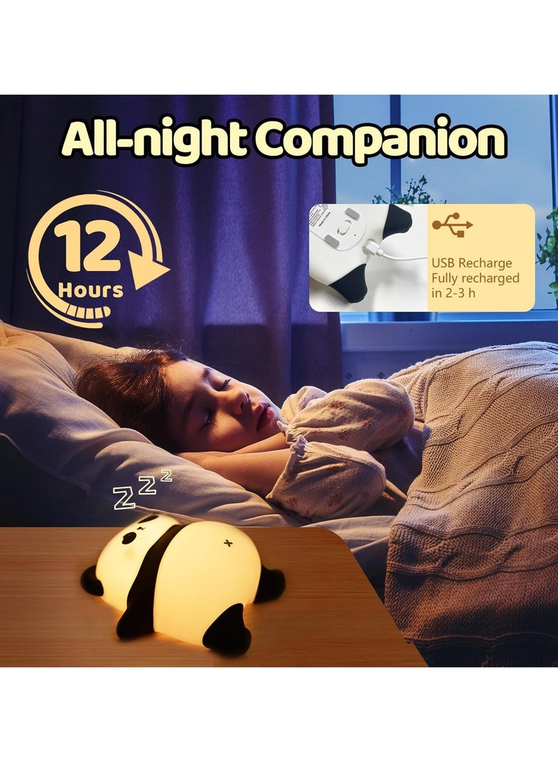 Rechargeable Cute Night Light for Kids, Food Grade Silicone Touch Night Light for Baby Nursery, Dimmable Cute Lamp for Bedrooms, Breastfeeding, Cute Gifts for Girls and Boys