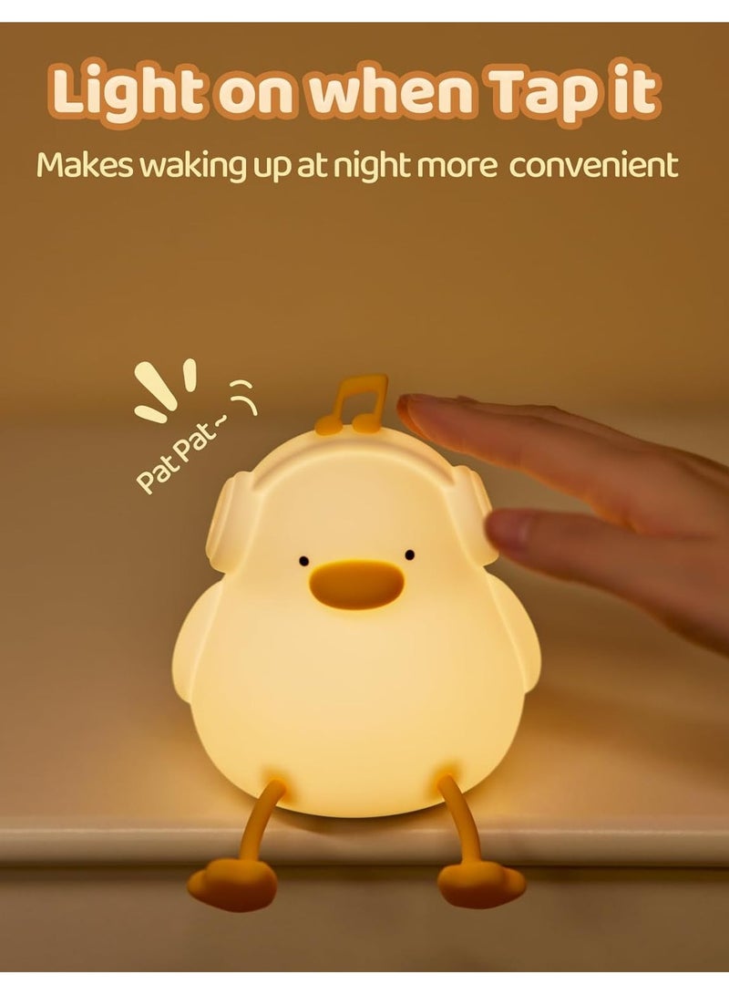 Duck Night Light, LED Duck Lamp, Cute Light Up Duck, Cute Desk Lamp, Silicone Dimmable Baby Nursery Night Light, Kawaii Room Decor, Cute Gifts for Kids Girls Boys Toddler Baby