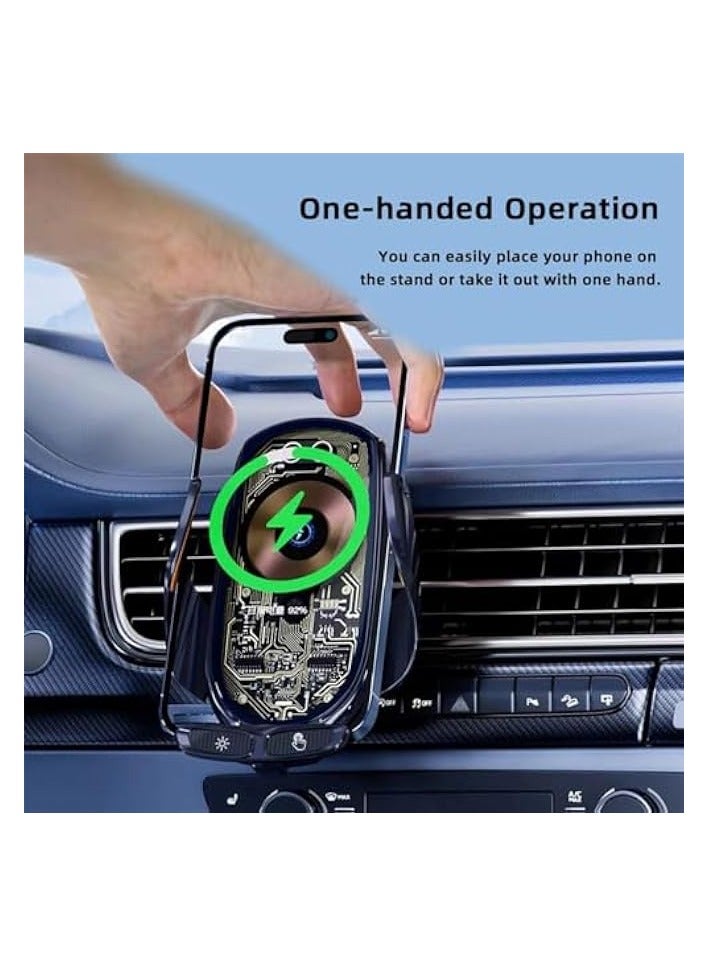 Fast Charging Auto-Clamping Car Charger Phone Mount Air Vent Cell Phone Holder, Wireless Car Charger Mount Compatible with iPhone