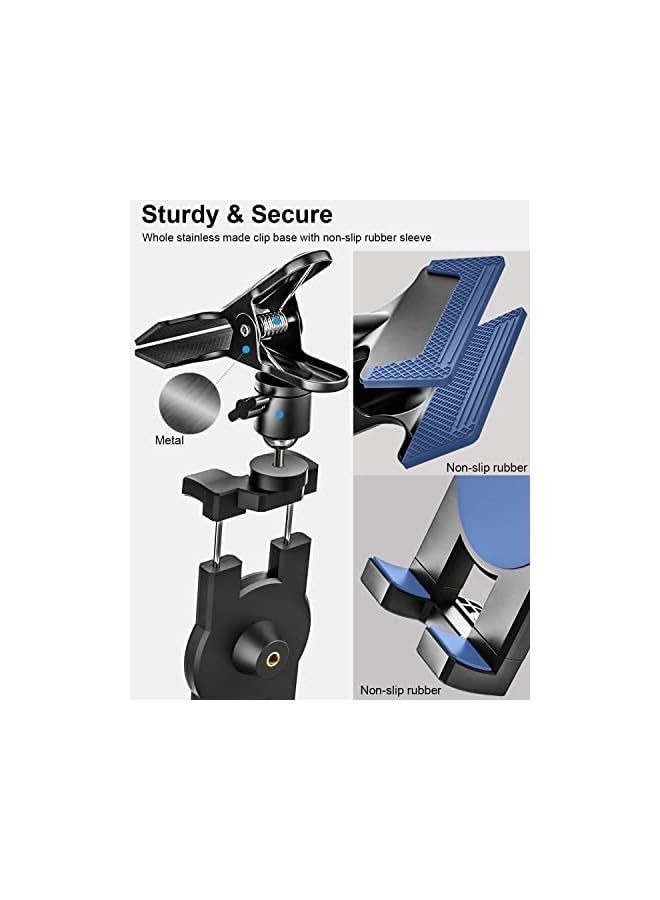 Sun Visor Car Tablet Holder, Visor Clip Tablet Mount for Car, 360° Rotation Universal Steering Wheel Tablet Clamp with 1/4'' Screw for iPad Pro Air Mini, Phone, Switch, 4.7-13