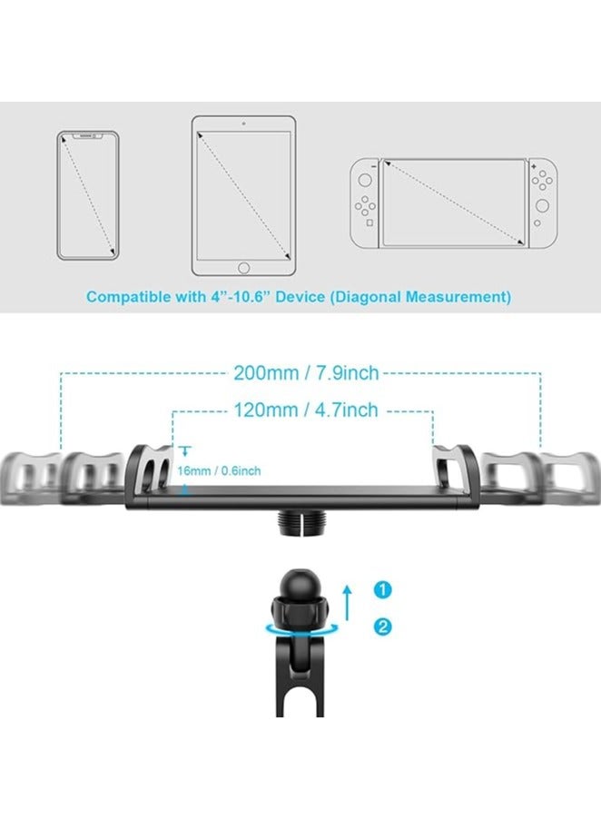 Car Headrest Mount/Tablet Holder Car Backseat Seat Mount/Tablet Headrest Holder Universal 360° Rotating Adjustable for All 4.5