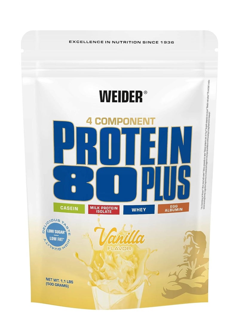 Weider Protein 80 Plus Milk Protein Isolate Vanilla Flavor 500 G